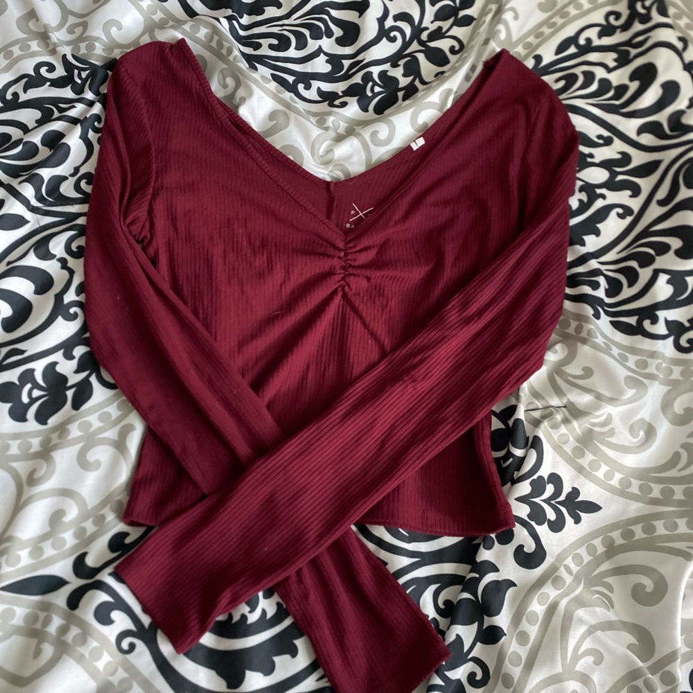 Asics Maroon Long Sleeve Top